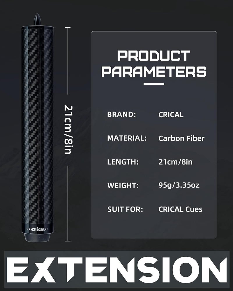 CRICAL Pool Cue Extension 2/3/4/8 Inch Metal Billiard Cue Extension with 3 Bumpers Billiard Accessories - Image 3